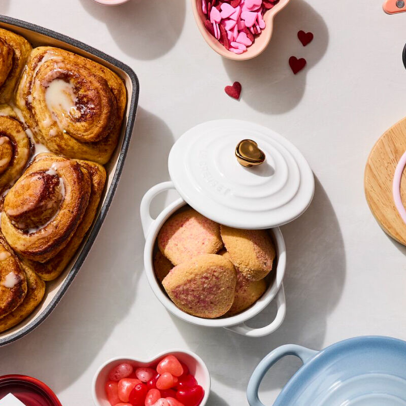 LE CREUSET ハート型鍋 ホワイトカッパーつまみ ル クルーゼ ハート 鍋