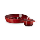 Signature Oval Chip and Dip Platter and Mini Round Cocotte Set