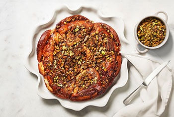 sticky buns on a platter