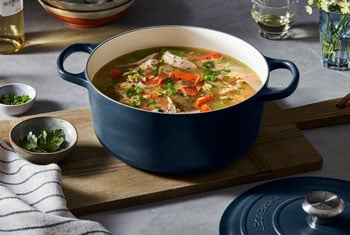 soup in a navy dutch oven