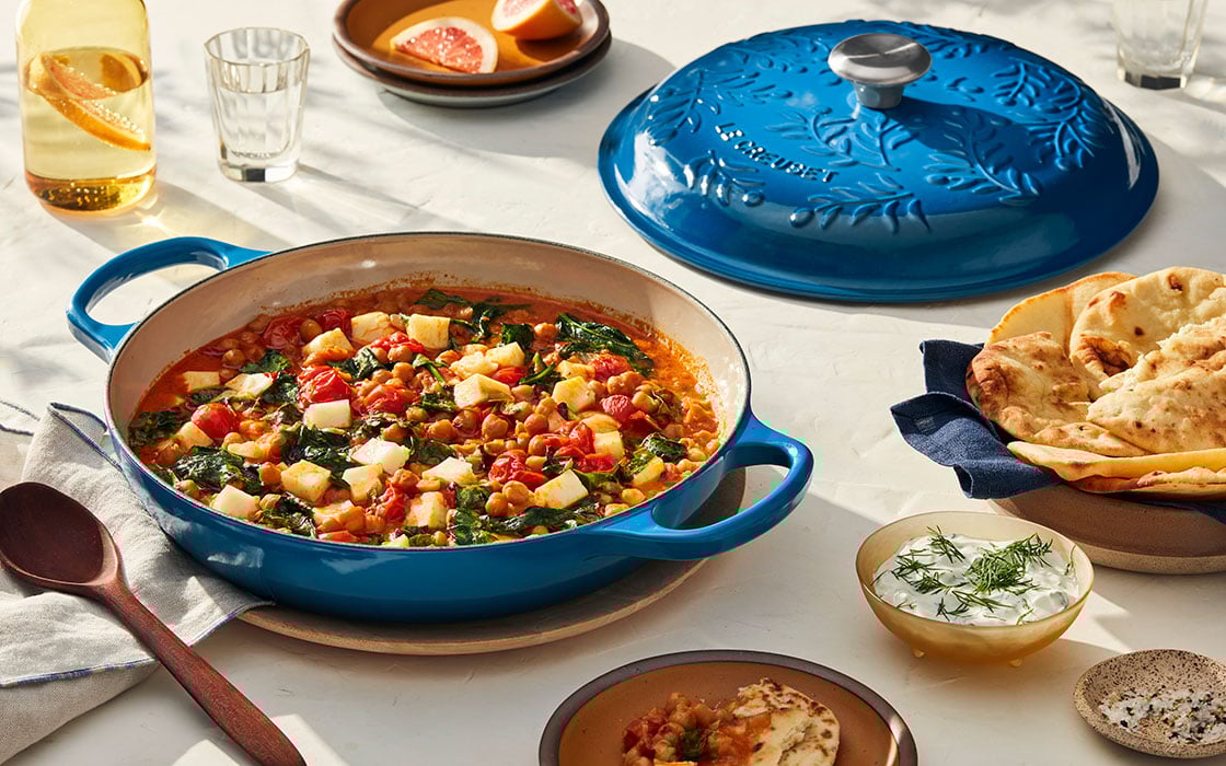 chickpeas and spinach in a stew