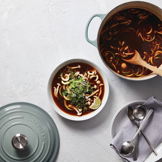 Spicy Vegetable Soup with Zucchini Noodles