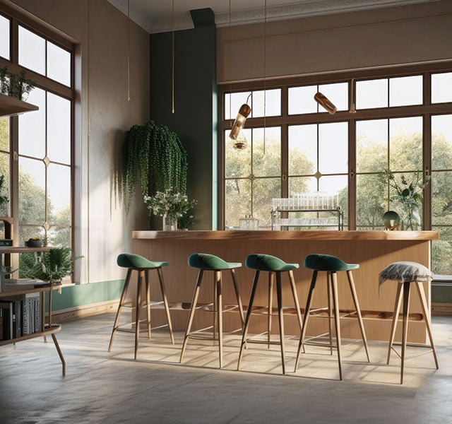 kitchen with thyme green accents