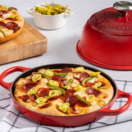 pizza topped with colorful peppers