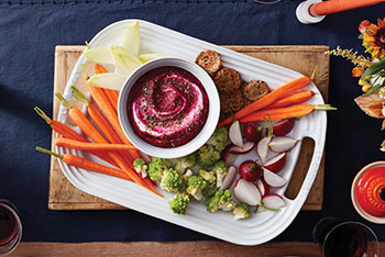 tray of veggies