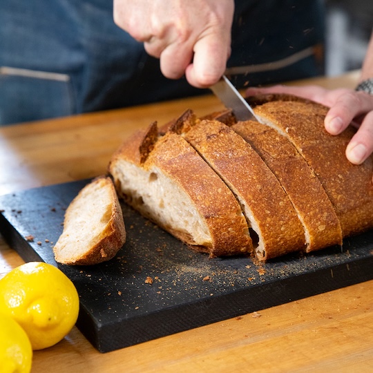 cutting bread