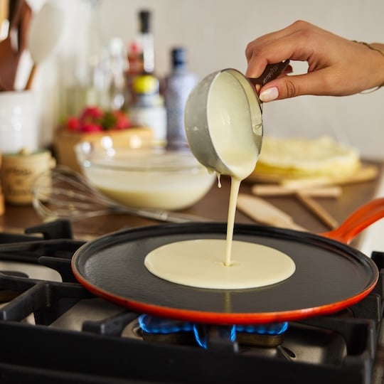 pouring batter