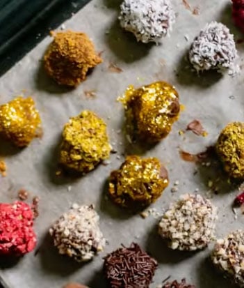 truffles on a sheet pan