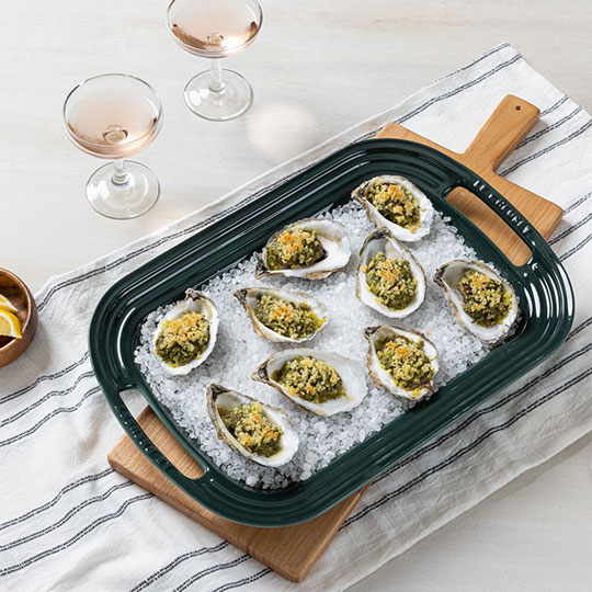 oyters on a bed of salt