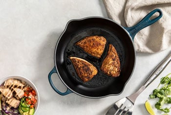 seared mahi in a skillet