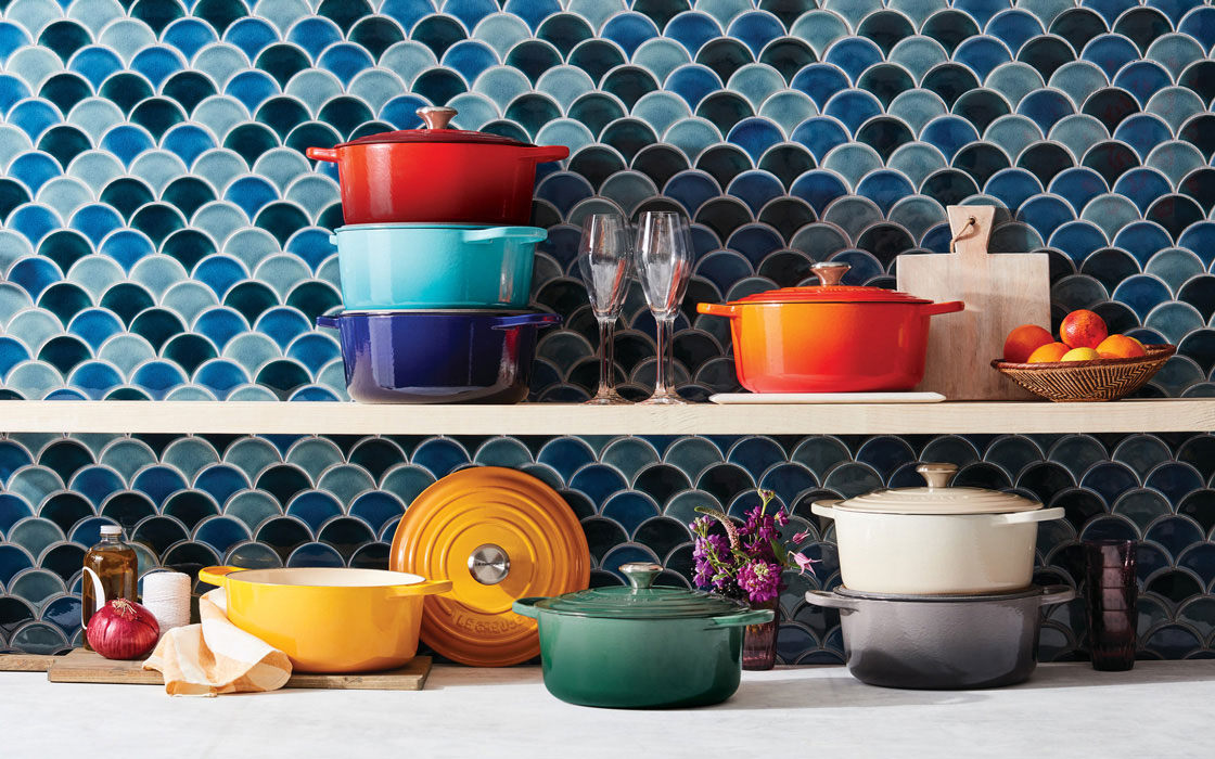 le creuset coastal blue salt and pepper