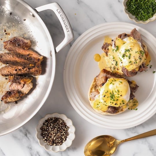 recipe for Steak au Poivre Benedict