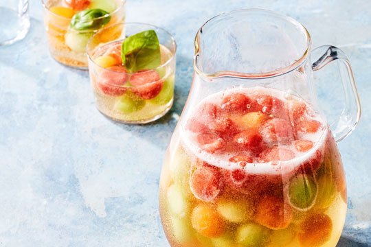 melons in glass