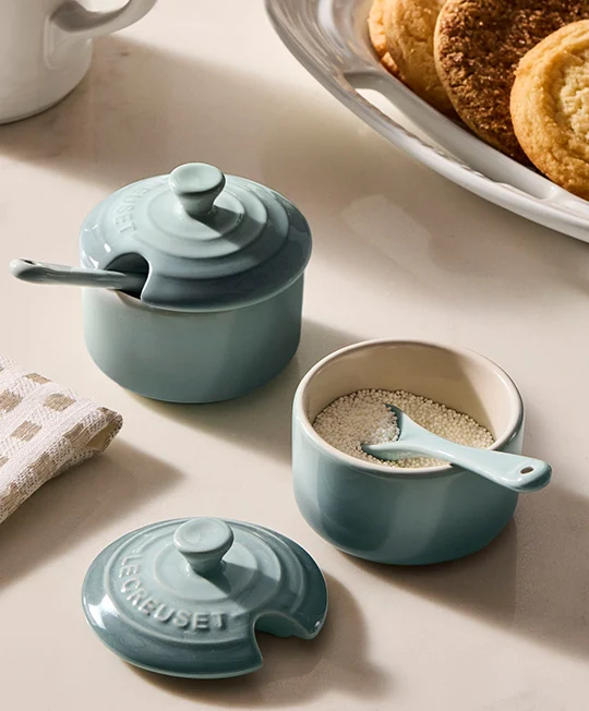 Condiment Pot with Spoon, Set of 2