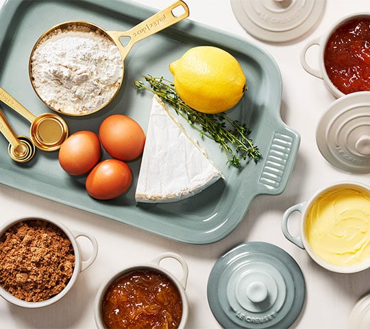 assorted ingredients spread across a counter