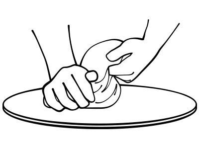 illustration of hands kneading dough