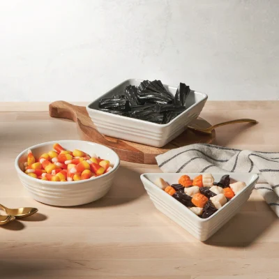 white tapas dishes