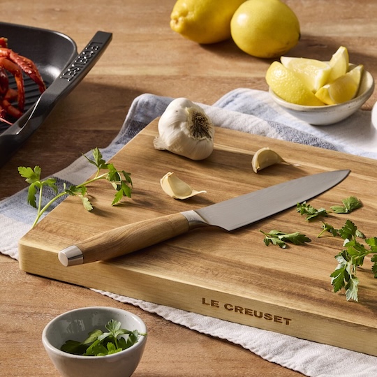 knife on cutting board
