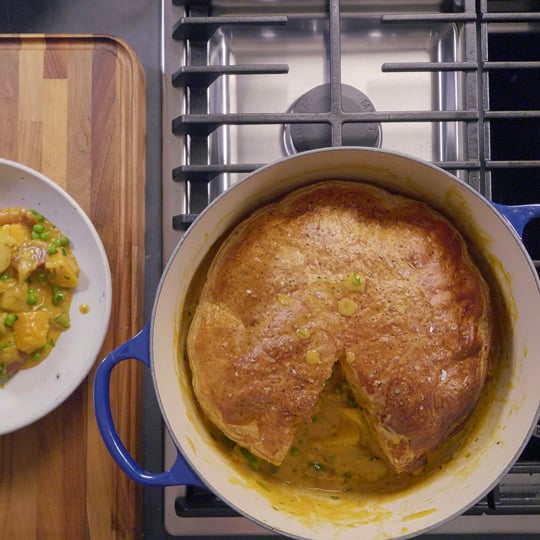 pot pie in a dutch oven