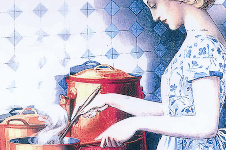 vintage Le Creuset advertisement featuring heritage style cookware