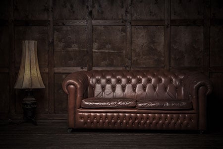 brown leather sofa