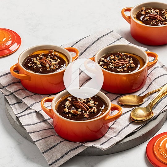chocolate and nuts in a mini cocotte