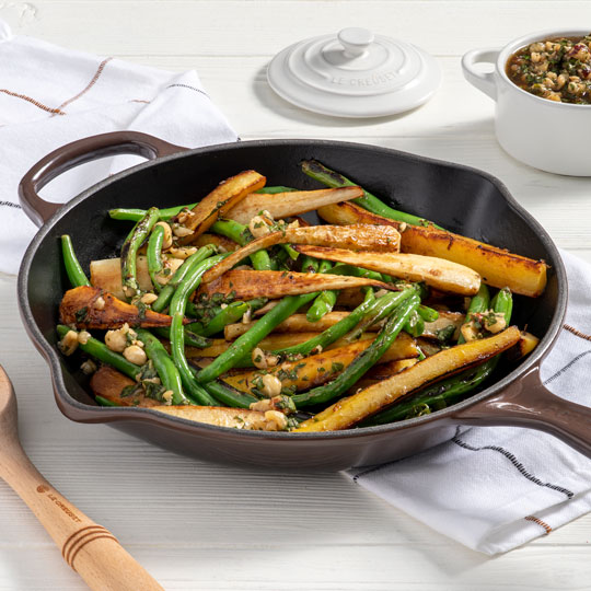 sauteed veggies in a skillet