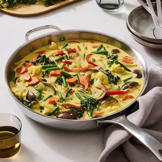 curry in a stainless pan