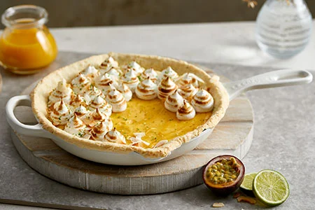 skillet tart with meringue dollops