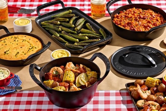food set out on a table
