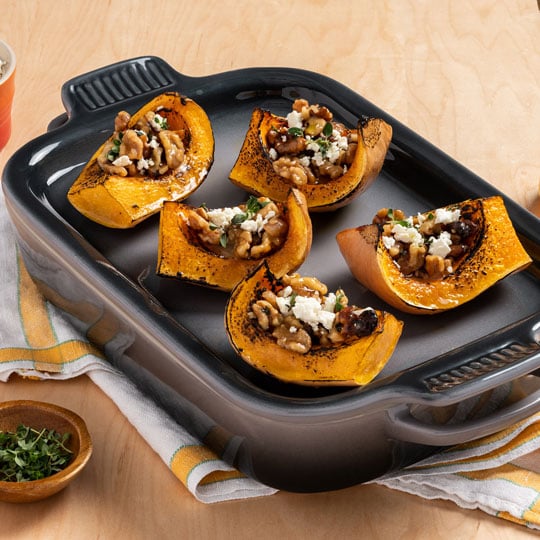 pumpkin wedges filled with cheese and filling