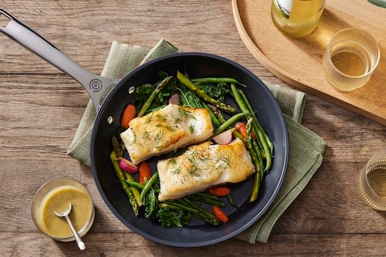 omelet releases easily in non-stick skillet