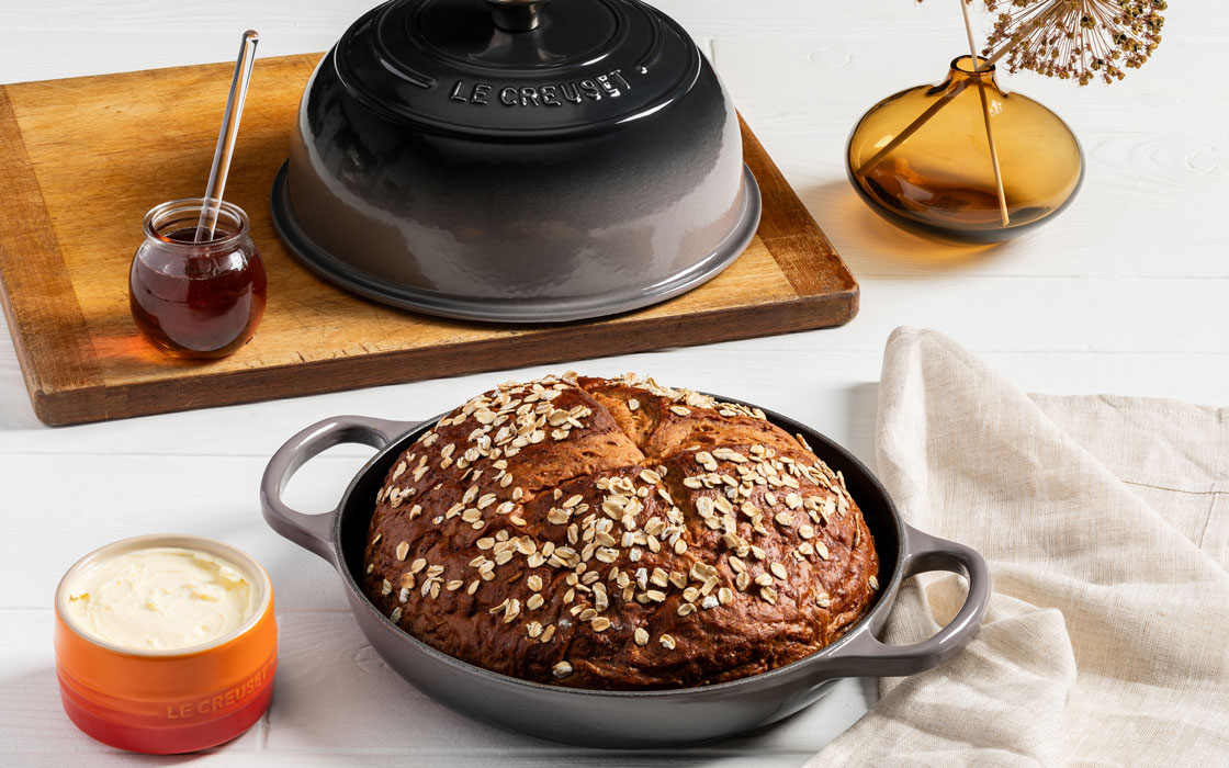 bread in a bread oven