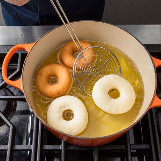 frying doughnuts
