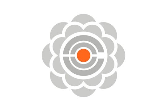 image of a flower bread stencil with a le creuset logo