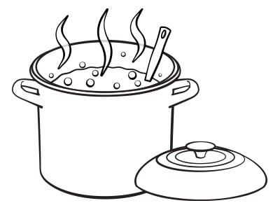 illustration of sauce in a stockpot
