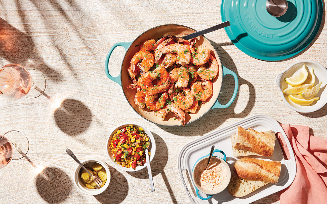 shrimp in a braiser