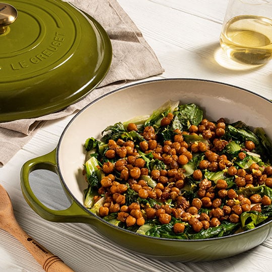 chickpeas in a braiser
