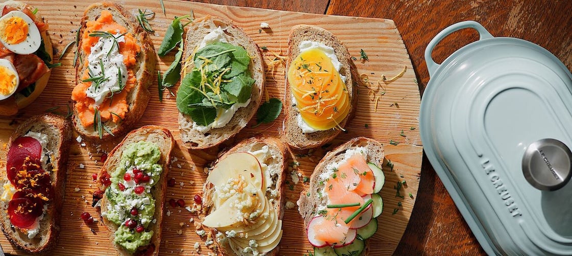 topped slices of bread