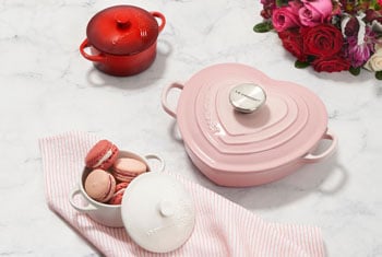 pink heart shaped cocotte