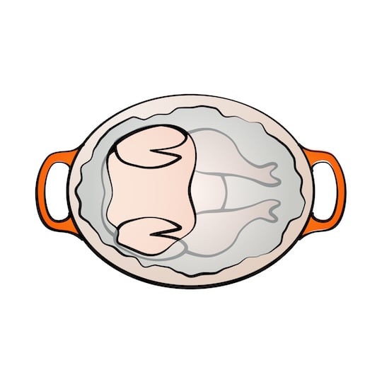 turkey submerged in water