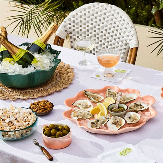 fluted platter and bowl serve up an elegant spread