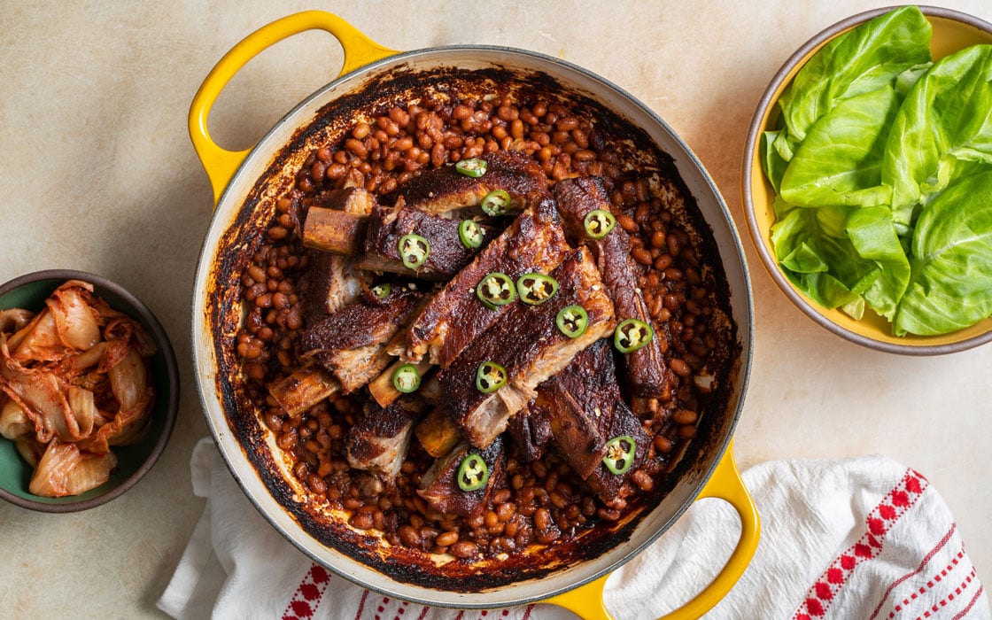 braised ribs and beans
