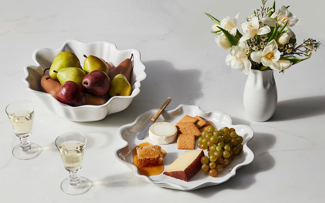 fluted serving dishes