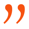decorative quotation mark in orange