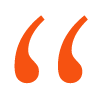 decorative quotation mark in orange