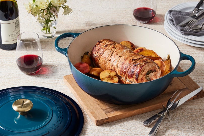 Apple and Kale Pork Roulade with Root Vegetables