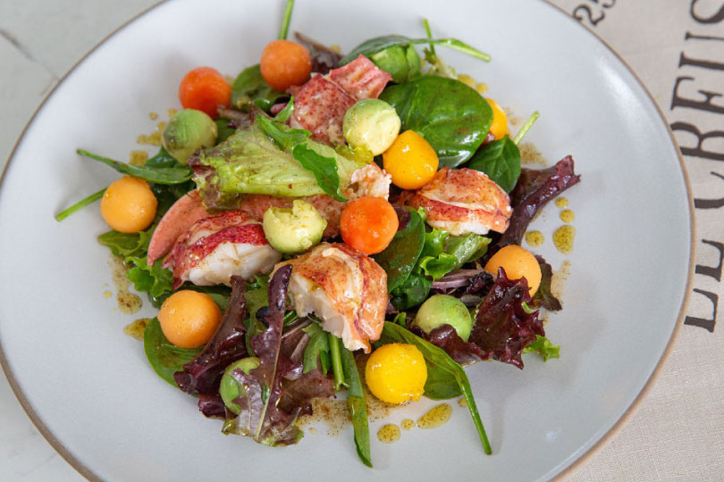 Lobster, Melon, Mango and Avocado Salad with Aged Balsamic and Honey Vinaigrette