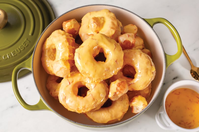 Honey Saffron Puff Pastry Doughnuts