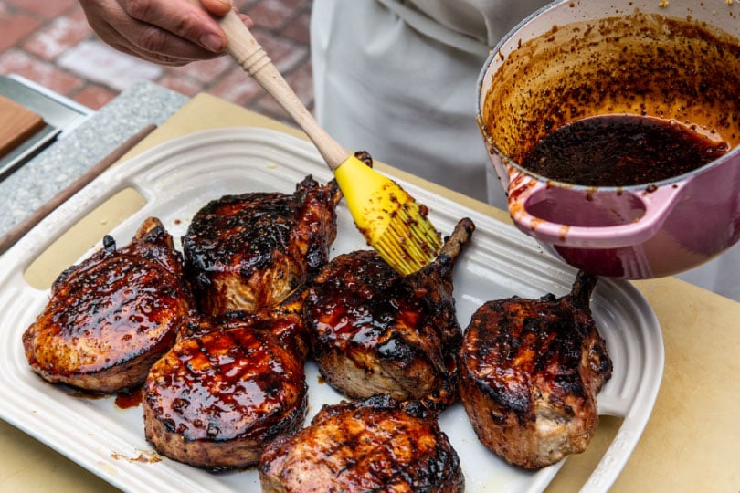 Grilled Pork Chops with Honey Garlic Glaze